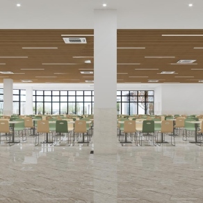 现代学校食堂餐厅3D模型下载